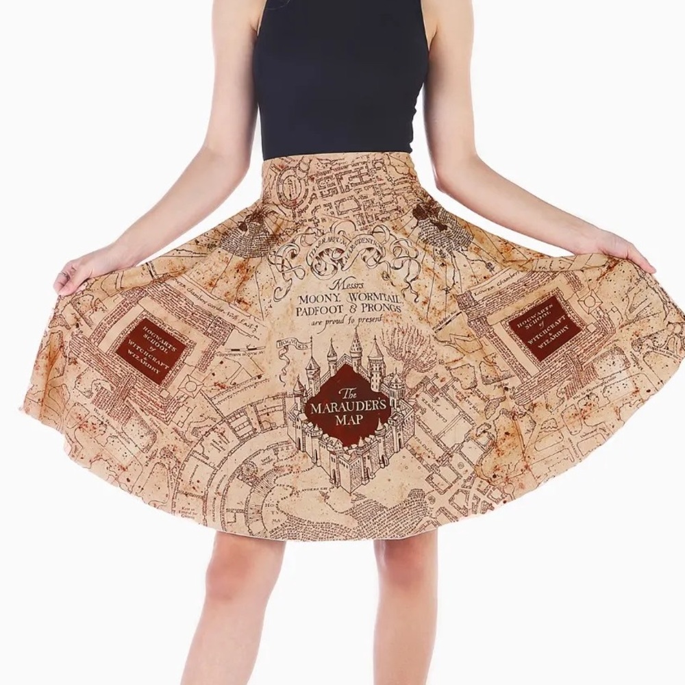 Marauders Map Yoke Midi Skirt - Limited, XL